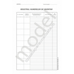 Registrul Numerelor de Inventar, Carnet A4, 1 Ex., 100 File Registrul Numerelor de Inventar, Carnet A4, 1 Ex., 100 File
